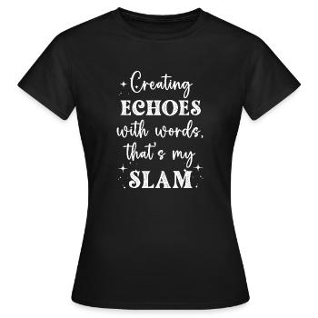 Poetry Slam Schriftsteller Poet Literatur Slam - Frauen T-Shirt - Schwarz - Vorne - AI Model Female 172 dark (172cm)