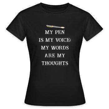 Poetry Slam Schriftsteller Poet Literatur Slam - Frauen T-Shirt - Schwarz - Vorne - AI Model Female 172 dark (172cm)