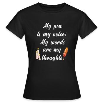 Poetry Slam Schriftsteller Poet Literatur Slam - Frauen T-Shirt - Schwarz - Vorne - AI Model Female 172 dark (172cm)