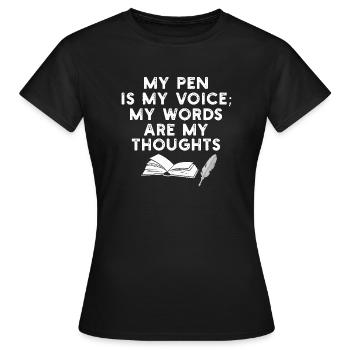 Poetry Slam Schriftsteller Poet Literatur Slam - Frauen T-Shirt - Schwarz - Vorne - AI Model Female 172 dark (172cm)