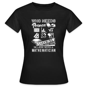Mathematician In Love With A Mathematician - Women's T-Shirt - black - Front - AI Model Female 172 dark (172cm)