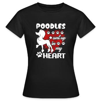 Poodle Is In My Heart - Women's T-Shirt - black - Front - AI Model Female 172 dark (172cm)