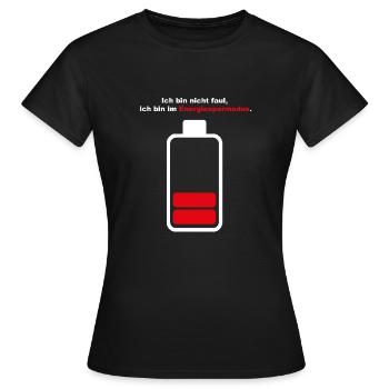 Ich bin nicht faul, ich bin im Energiesparmodus - Frauen T-Shirt - Schwarz - Vorne - AI Model Female 172 dark (172cm)