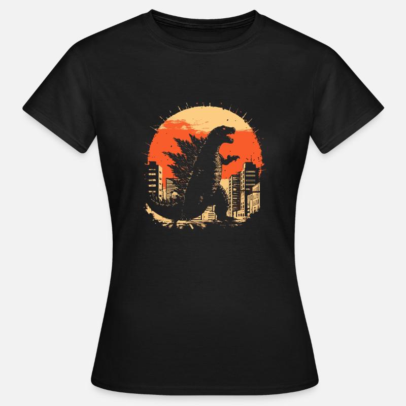 Kaiju Monster Design Sunset Gift Idea - Women's T-Shirt - black
