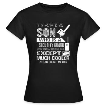 Security Guard My Son Is A Security Guard - Women's T-Shirt - black - Front - AI Model Female 172 dark (172cm)