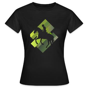 Cheval Fer à cheval - T-shirt Femme - noir - Devant - AI Model Female 172 dark (172cm)