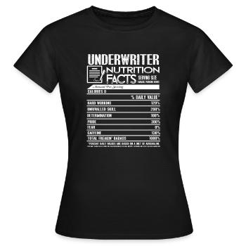 Underwriter Nutrition Facts - Women's T-Shirt - black - Front - AI Model Female 172 dark (172cm)