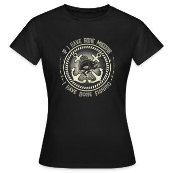 Si j’ai disparu, je suis allé à la pêche - T-shirt Femme - noir - Devant - AI Model Female 172 dark (172cm)