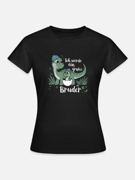 Je vais être un grand frère dinosaure dinosaure - T-shirt Femme - noir