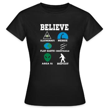 Conspiration - T-shirt Femme - noir - Devant - AI Model Female 172 dark (172cm)