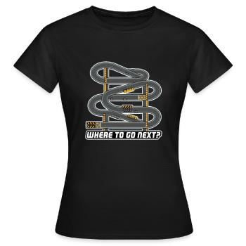 OÙ ALLER ENSUITE - T-shirt Femme - noir - Devant - AI Model Female 172 dark (172cm)