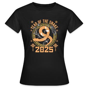 Chinesisches Neujahr der Schlange 2025 - Frauen T-Shirt - Schwarz - Vorne - AI Model Female 172 dark (172cm)