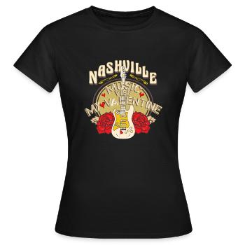 Valentinstag in Nashville Musik - Frauen T-Shirt - Schwarz - Vorne - AI Model Female 172 dark (172cm)