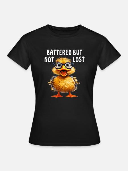 ENTE BRILLE BATTERED BUT NOT LOST - Dame-T-shirt - sort