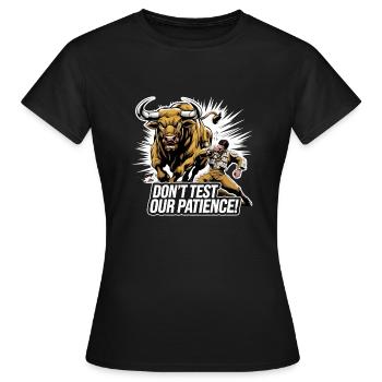 UN TAUREAU QUI DÉTRUIT TOTALEMENT UN MATADOR - T-shirt Femme - noir - Devant - AI Model Female 172 dark (172cm)