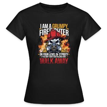 GRUMPY FIREFIGHTHER - Women's T-Shirt - black - Front - AI Model Female 172 dark (172cm)