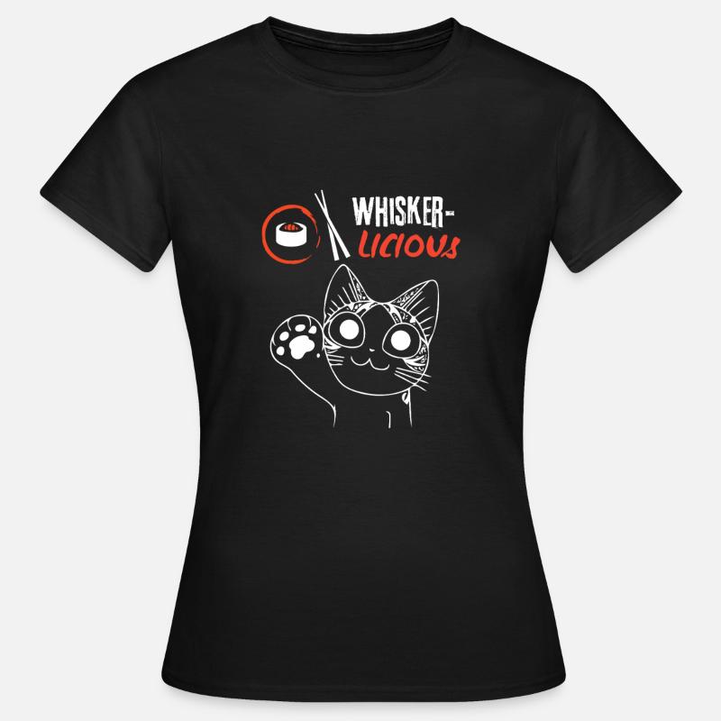 Whiskerlicious Bites – Sushi for Cat Lovers - Women's T-Shirt - black