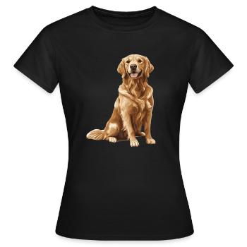 Golden retriever - T-shirt Femme - noir - Devant - AI Model Female 172 dark (172cm)