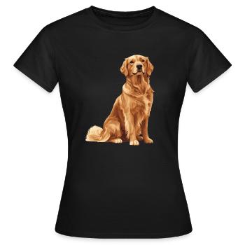 Golden retriever - T-shirt Femme - noir - Devant - AI Model Female 172 dark (172cm)