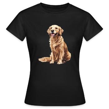 Golden retriever - T-shirt Femme - noir - Devant - AI Model Female 172 dark (172cm)