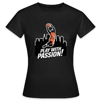 JOUER AU BASKETBALL - T-shirt Femme - noir - Devant - AI Model Female 172 dark (172cm)