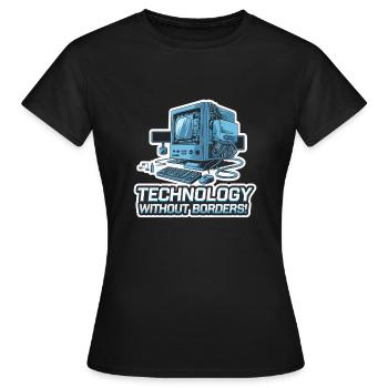 COMPUTER, OHNE GRENZEN - Frauen T-Shirt - Schwarz - Vorne - AI Model Female 172 dark (172cm)