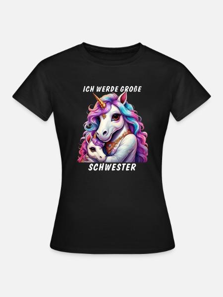 EINHORN ICH WERDE GROßE SCHWESTER - Dame-T-shirt - sort