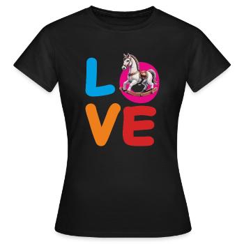 CHEVAL À BASCULE D’AMOUR - T-shirt Femme - noir - Devant - AI Model Female 172 dark (172cm)