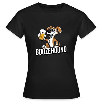 Boozehound Hund trinkt Bier zum Männertag - Frauen T-Shirt - Schwarz - Vorne - AI Model Female 172 dark (172cm)