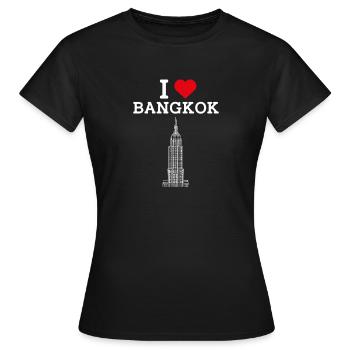 I Love Bangkok Empire Cool Thailand Staatsflagge Wortspiel - Frauen T-Shirt - Schwarz - Vorne - AI Model Female 172 dark (172cm)