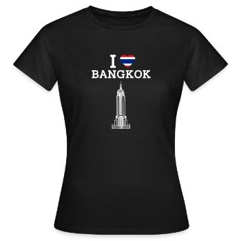 Drapeau de la Thaïlande Coeur J’aime Bangkok Cool Empire Jeu de mots - T-shirt Femme - noir - Devant - AI Model Female 172 dark (172cm)
