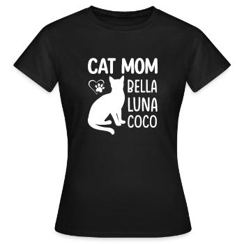 Stylish Cat Mom Design for Cat Lovers - Women's T-Shirt - black - Front - AI Model Female 172 dark (172cm)