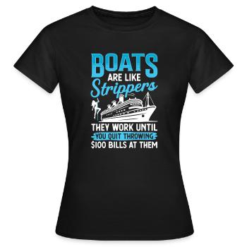 Bateaux humoristiques et conception de divertissement - T-shirt Femme - noir - Devant - AI Model Female 172 dark (172cm)