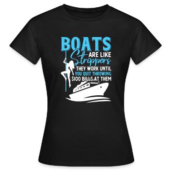 Bateau humoristique et divertissement Motif de slogan - T-shirt Femme - noir - Devant - AI Model Female 172 dark (172cm)
