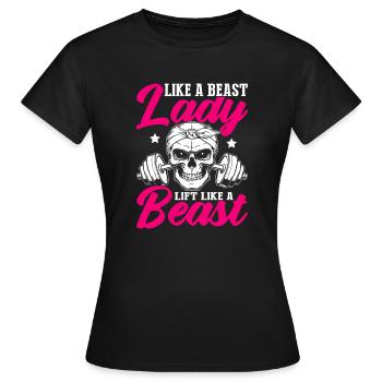 Lift Like A Beast Fitness Lady Design - Women's T-Shirt - black - Front - AI Model Female 172 dark (172cm)