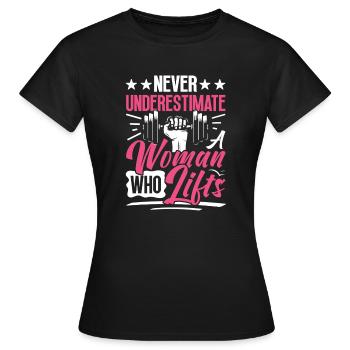 Femme forte Poids Haltérophilie Fitness Puissance - T-shirt Femme - noir - Devant - AI Model Female 172 dark (172cm)