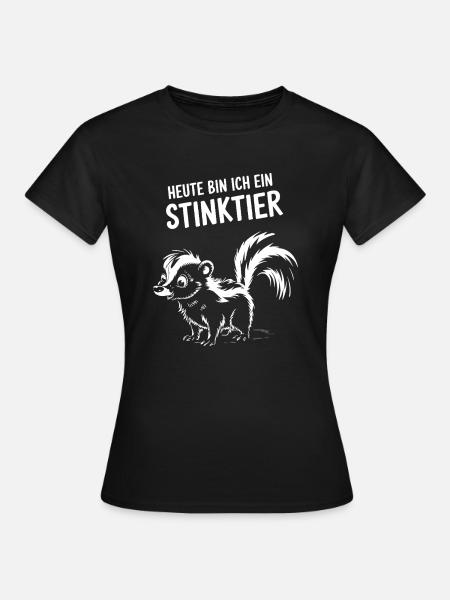 Stinktier Kostüm Tier lustig Karneval Fasching - Frauen T-Shirt - Schwarz