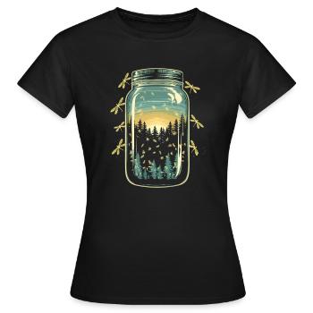 Magical forest fireflies - Women's T-Shirt - black - Front - AI Model Female 172 dark (172cm)