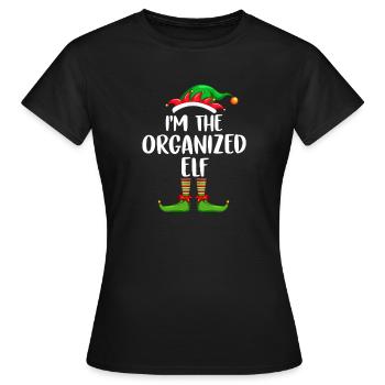 I'm The Organised Elf Shirt Matching Family - Women's T-Shirt - black - Front - AI Model Female 172 dark (172cm)