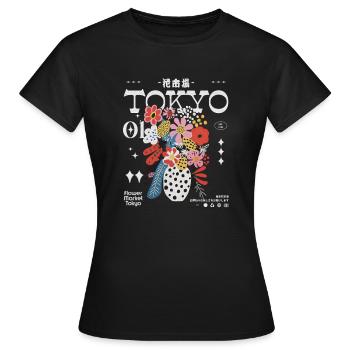 Tokyo Flower Market - Frauen T-Shirt - Schwarz - Vorne - AI Model Female 172 dark (172cm)