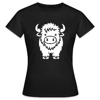 Büffel - Frauen T-Shirt - Schwarz - Vorne - AI Model Female 172 dark (172cm)