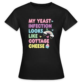 drôle, embarrassant, inapproprié : infection à levures - T-shirt Femme - noir - Devant - AI Model Female 172 dark (172cm)