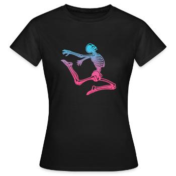 Squelette Gymnastique Tapis Sports Crâne Gymnaste - T-shirt Femme - noir - Devant - AI Model Female 172 dark (172cm)
