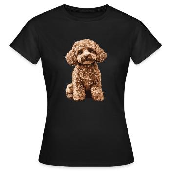 Caniche - T-shirt Femme - noir - Devant - AI Model Female 172 dark (172cm)