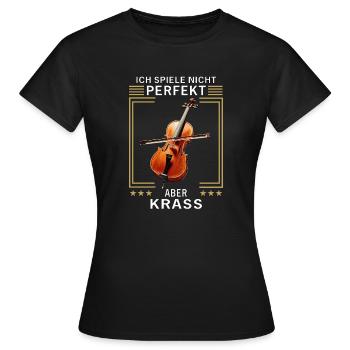 VIOLONCELLE JE NE JOUE PAS PARFAITEMENT MAIS GROSSIER - T-shirt Femme - noir - Devant - AI Model Female 172 dark (172cm)