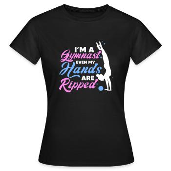 Je suis un gymnaste, même mes mains sont déchirées en équilibre sur les mains - T-shirt Femme - noir - Devant - AI Model Female 172 dark (172cm)