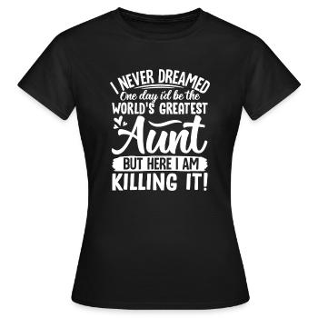 Beste Tante aller Zeiten - Frauen T-Shirt - Schwarz - Vorne - AI Model Female 172 dark (172cm)