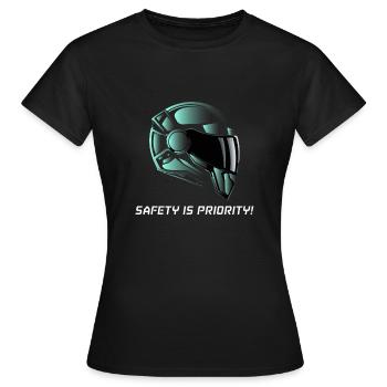 SAFETY IS PRIORITY - Women's T-Shirt - black - Front - AI Model Female 172 dark (172cm)