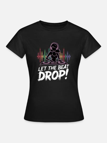 COOLES T-SHIRT, LASS DEN BEAT - Frauen T-Shirt - Schwarz