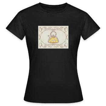 Théière Florale Vintage Illustration Flora Vintage - T-shirt Femme - noir - Devant - AI Model Female 172 dark (172cm)